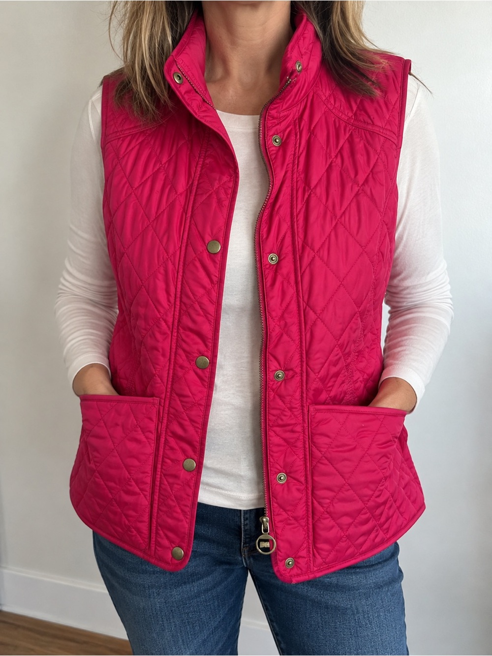 💗 Barbour Quilted Vest Women’s US 14 Pink Diamond Stitch Lightweight Gilet 💗